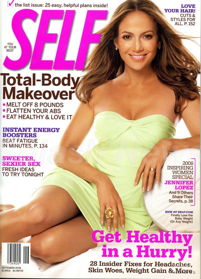 Jennifer Lopez featured on the SELF cover from September 2008