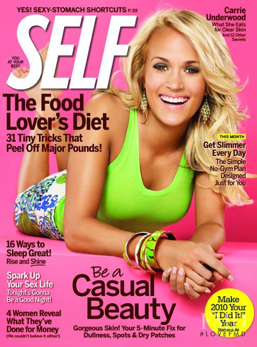 Carrie Underwood featured on the SELF cover from January 2010