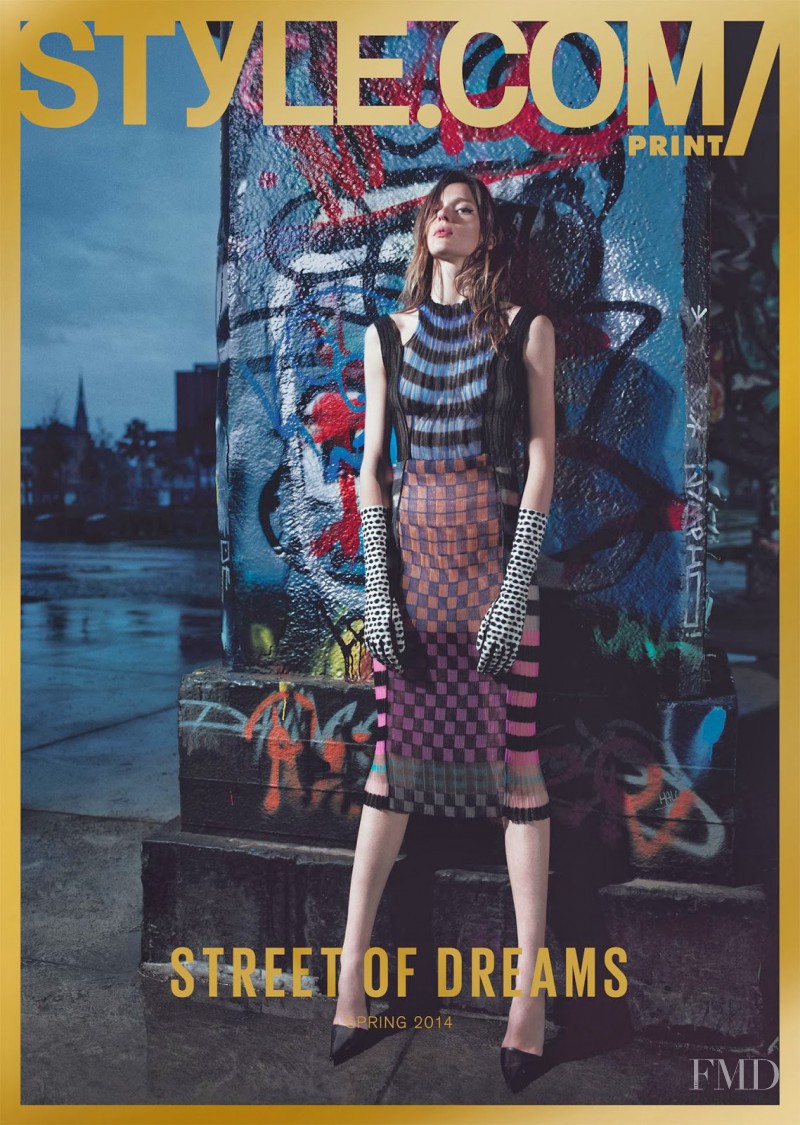 Elise Crombez featured on the Style.com cover from March 2014