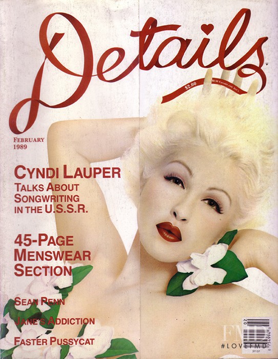 Cyndi Lauper featured on the Details cover from February 1989
