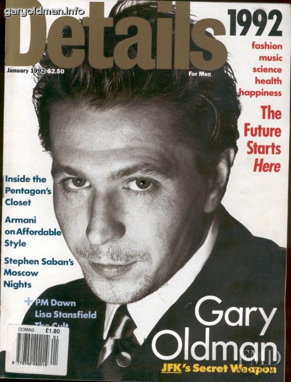Gary Oldman featured on the Details cover from January 1992