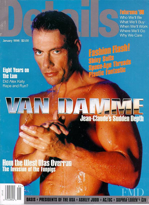 Jean-Claude Van Damme featured on the Details cover from January 1996