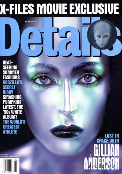 Gillian Anderson featured on the Details cover from June 1998
