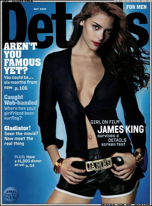 James Jaime King featured on the Details cover from May 2000