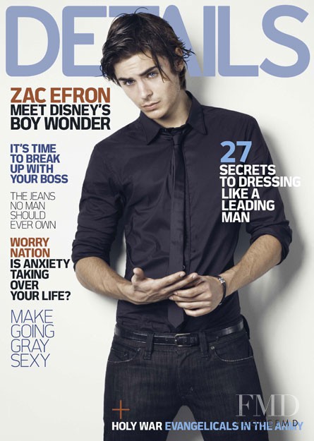 Zac Efron featured on the Details cover from January 2008