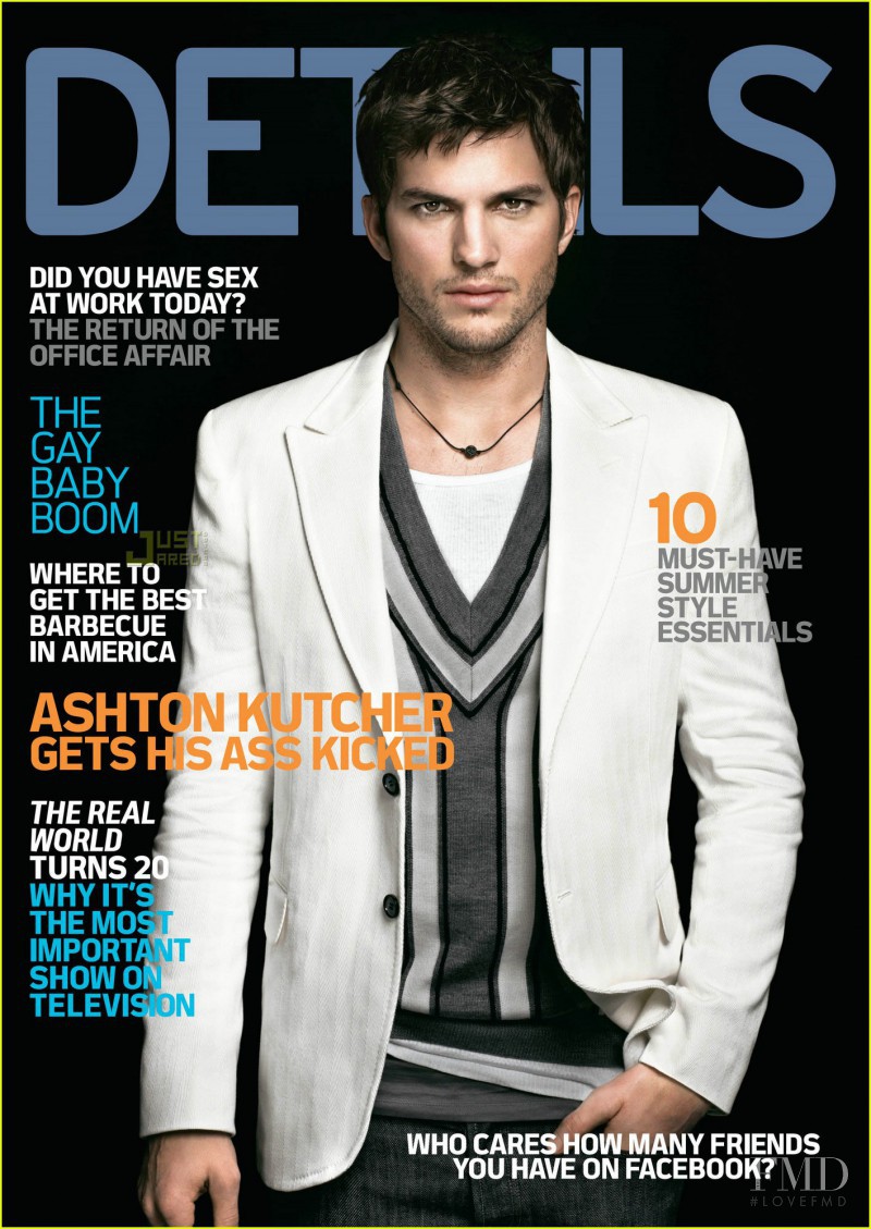 Ashton Kutcher featured on the Details cover from May 2008