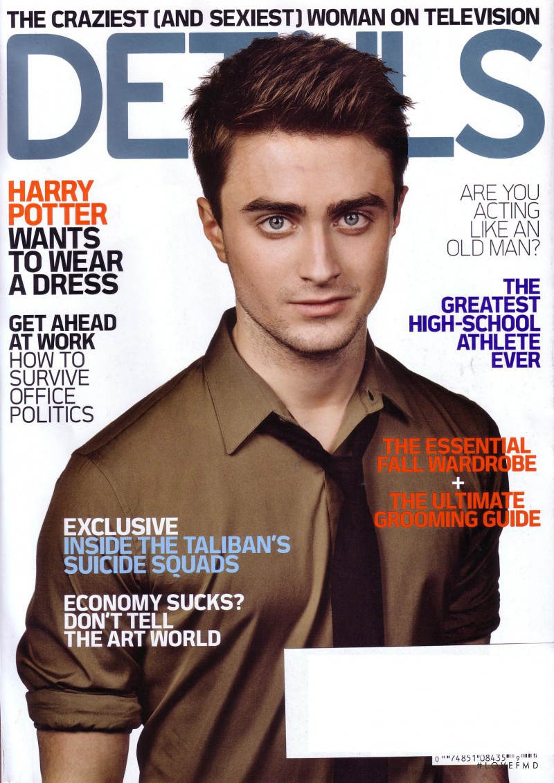 Daniel Radcliffe featured on the Details cover from October 2008
