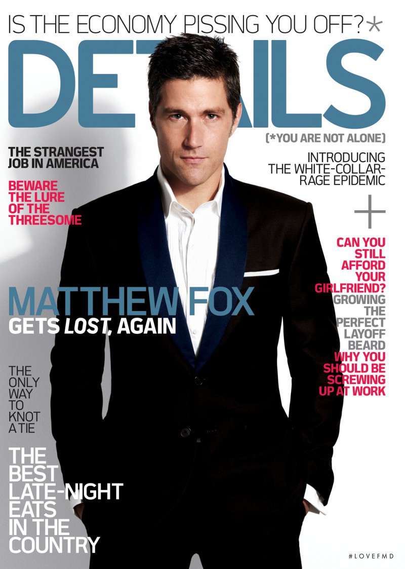 Matthew Fox featured on the Details cover from January 2009