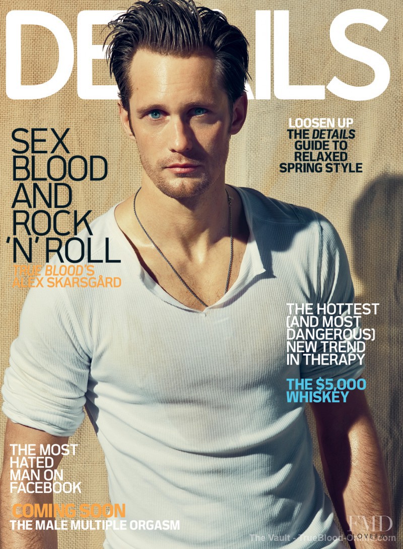 Alexander Skarsgård featured on the Details cover from May 2010