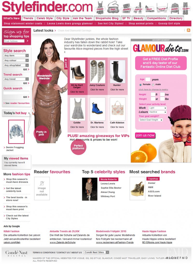  featured on the Stylefinder.com screen from April 2010