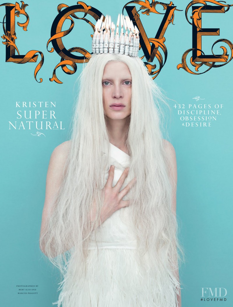 Kristen McMenamy featured on the LOVE cover from September 2011