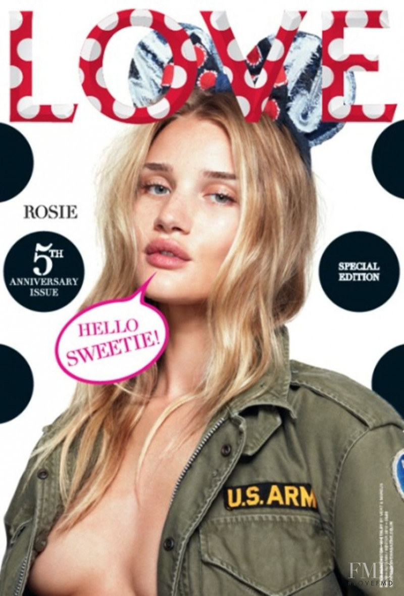 Rosie Huntington-Whiteley featured on the LOVE cover from September 2013