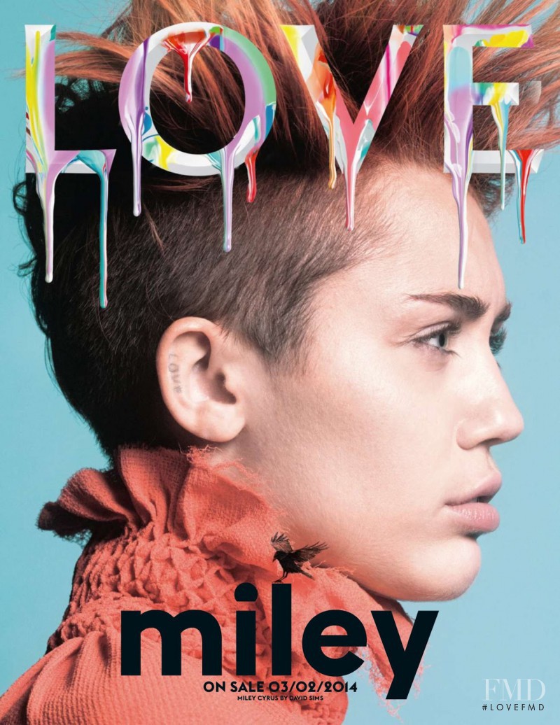 Miley Cyrus featured on the LOVE cover from February 2014