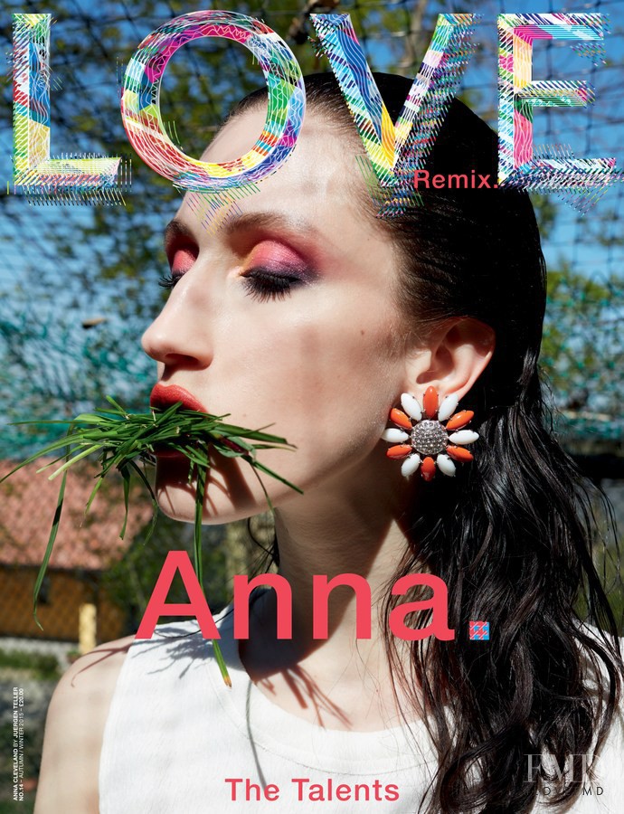 Anna Cleveland featured on the LOVE cover from September 2015