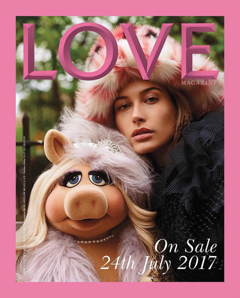 Hailey Baldwin Bieber featured on the LOVE cover from July 2017