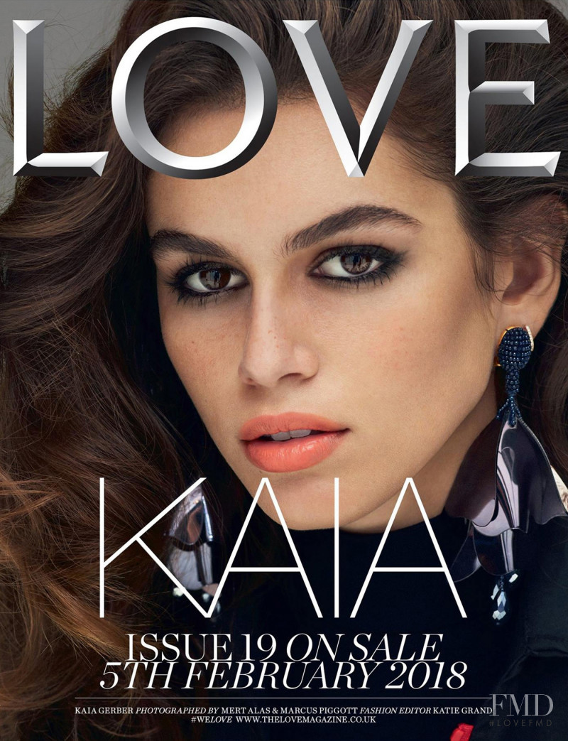 Kaia Gerber featured on the LOVE cover from February 2018