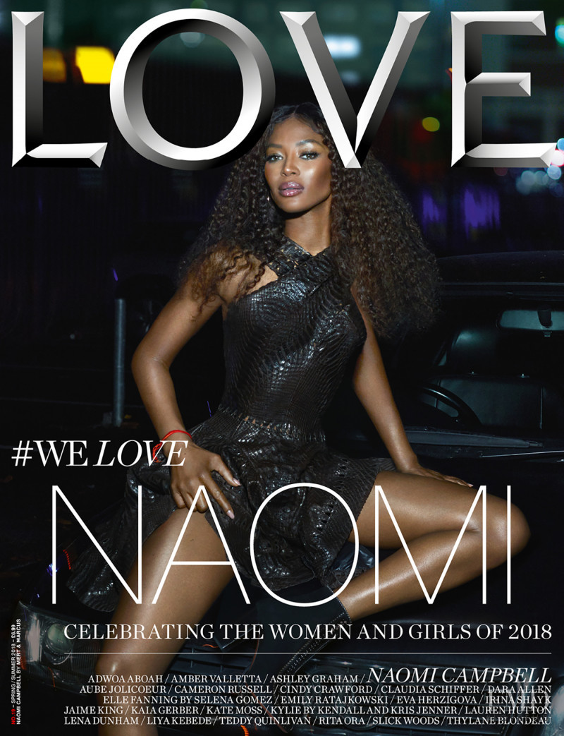Naomi Campbell featured on the LOVE cover from February 2018