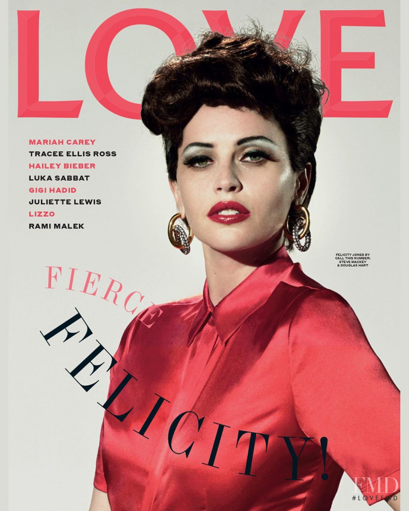 Felicity Jones featured on the LOVE cover from August 2019