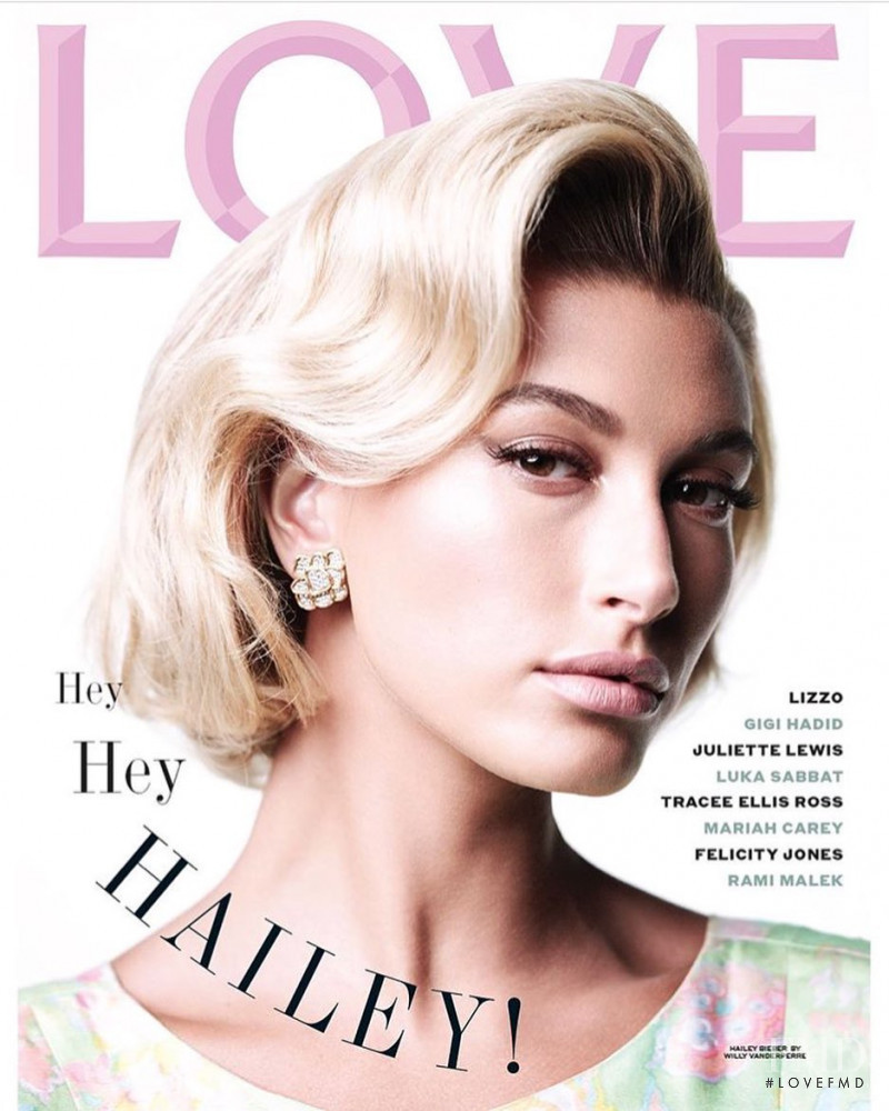 Hailey Baldwin Bieber featured on the LOVE cover from August 2019