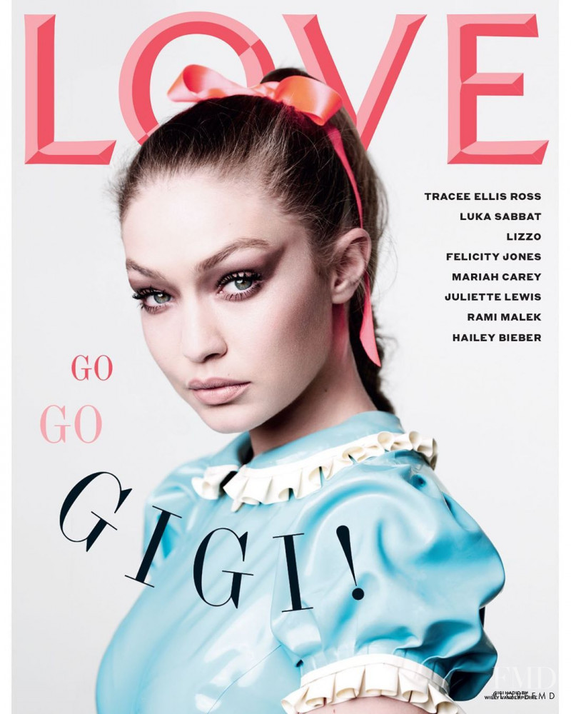 Gigi Hadid featured on the LOVE cover from August 2019