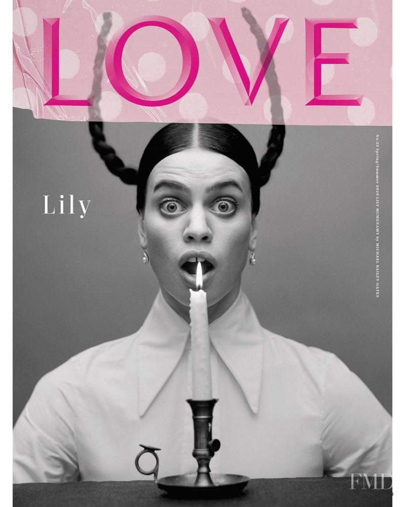 Lily McMenamy featured on the LOVE cover from February 2020