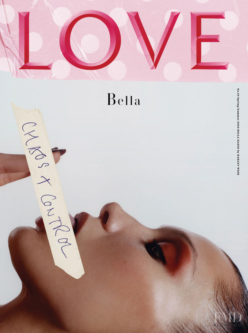 Bella Hadid featured on the LOVE cover from February 2020
