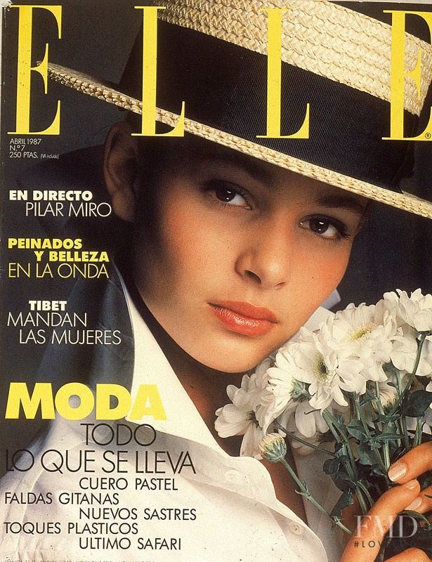 Maria Luisa Mosquera featured on the Elle Spain cover from April 1987