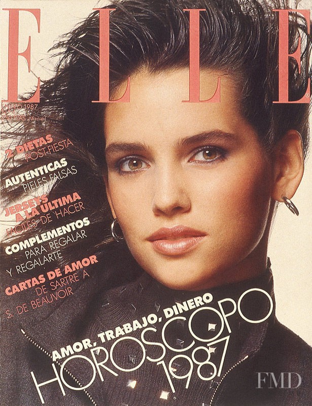 Lauren Lindberg featured on the Elle Spain cover from January 1987