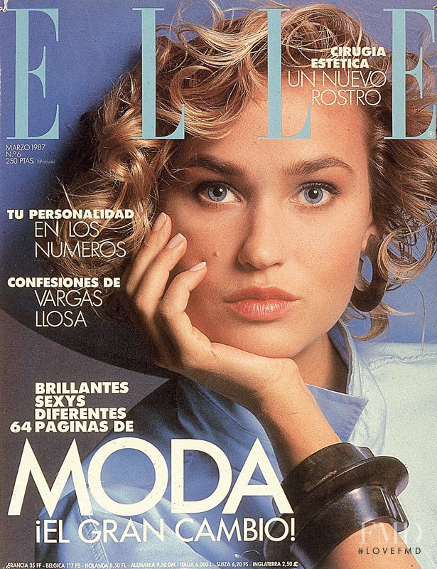 Michelle Eabry featured on the Elle Spain cover from March 1987