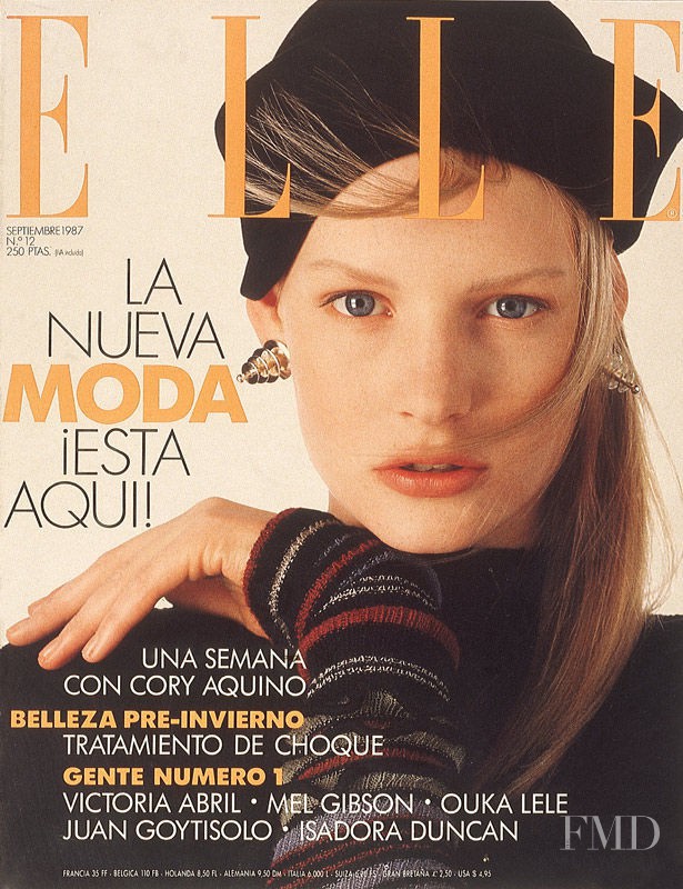 Kirsten Owen featured on the Elle Spain cover from September 1987