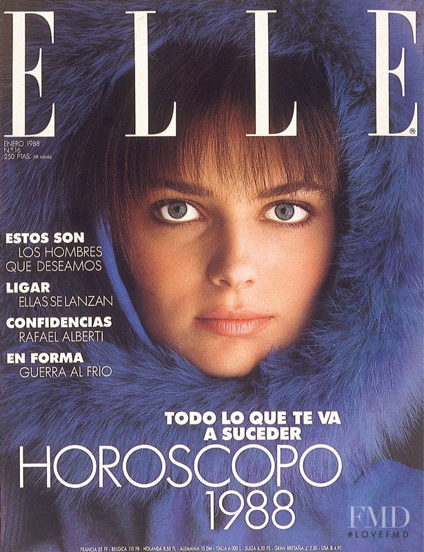 Paulina Porizkova featured on the Elle Spain cover from January 1988