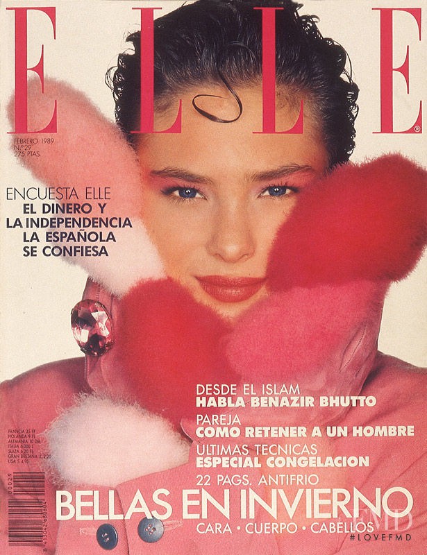 Serena Ruspoli featured on the Elle Spain cover from February 1989