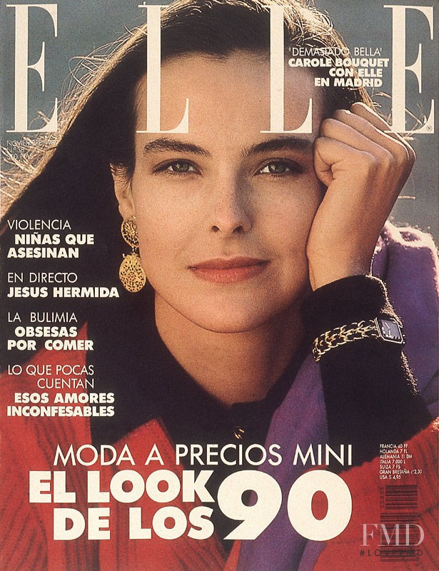 Carole Bouquet featured on the Elle Spain cover from November 1989