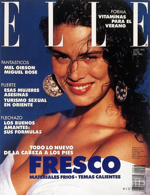 Celia Forner featured on the Elle Spain cover from July 1990