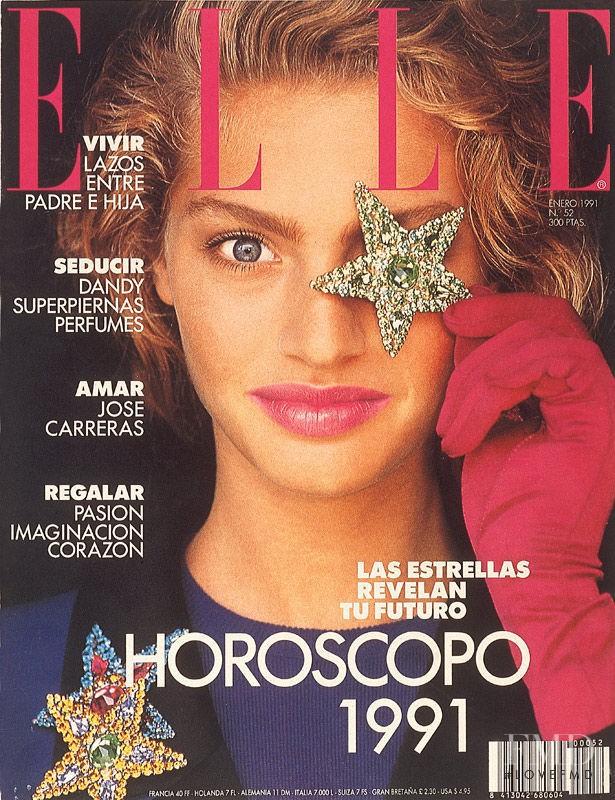 Michaela Bercu featured on the Elle Spain cover from January 1991