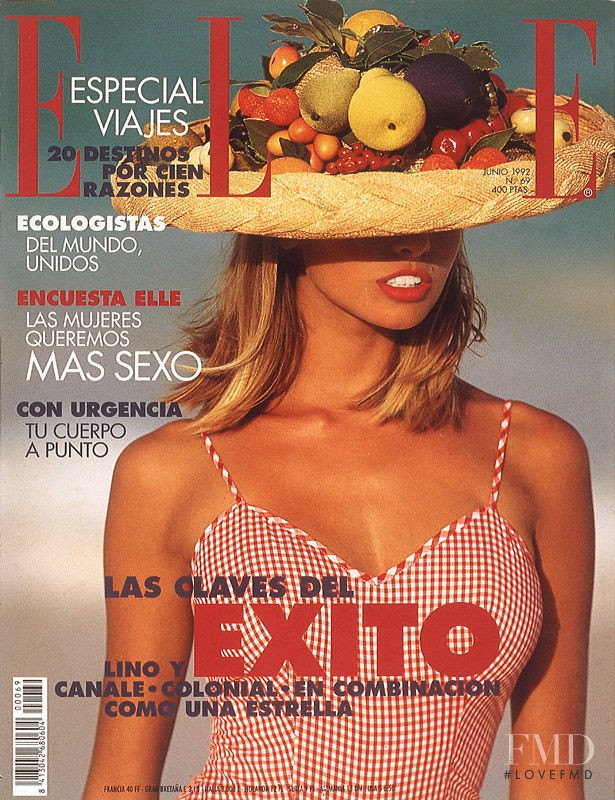Niki Taylor featured on the Elle Spain cover from June 1992