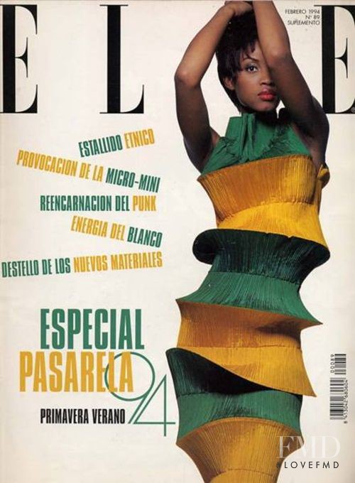 Georgianna Robertson featured on the Elle Spain cover from February 1994