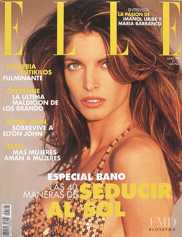 Stephanie Seymour featured on the Elle Spain cover from June 1995