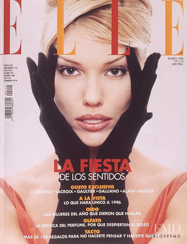 Tricia Helfer featured on the Elle Spain cover from January 1996
