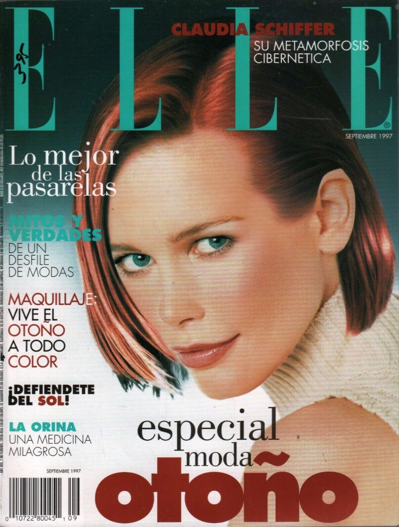 Claudia Schiffer featured on the Elle Spain cover from September 1997