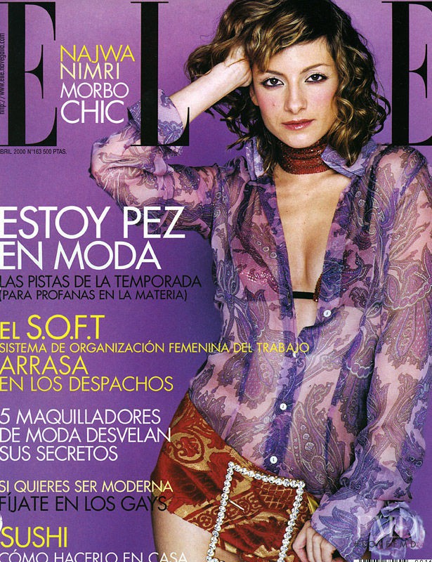 Najwa Nimri featured on the Elle Spain cover from April 2000