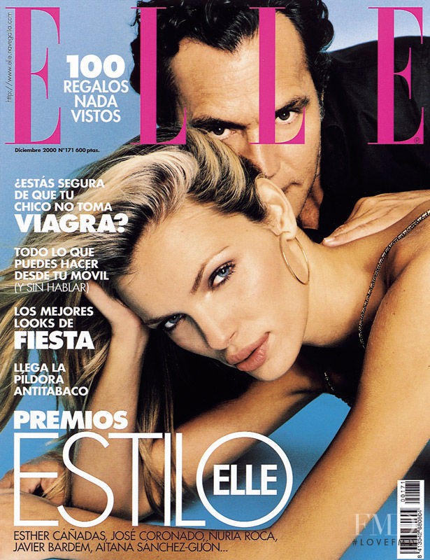 José Coronado featured on the Elle Spain cover from December 2000