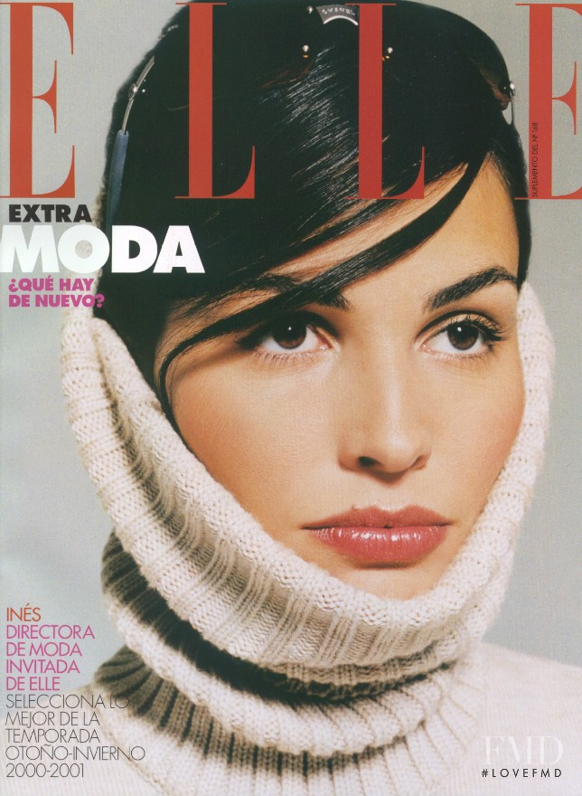 Ines Sastre featured on the Elle Spain cover from September 2000
