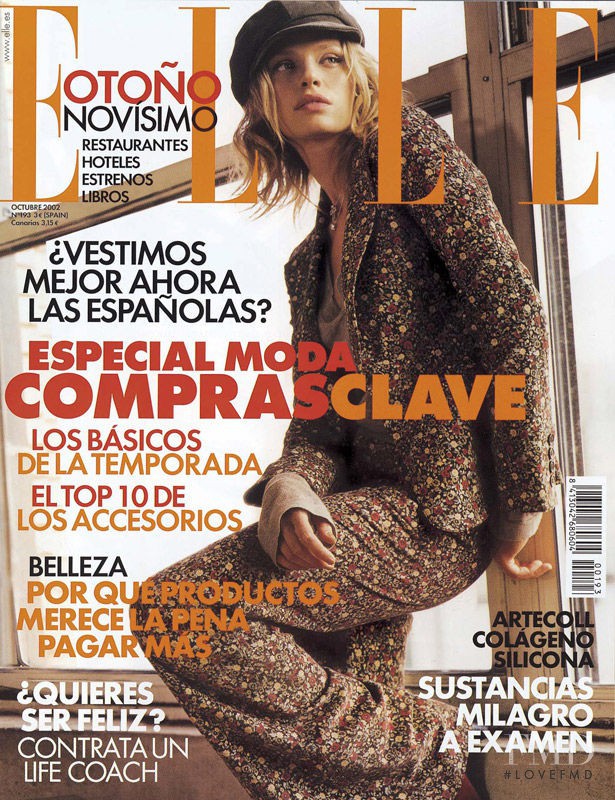 Rachel Roberts featured on the Elle Spain cover from October 2002