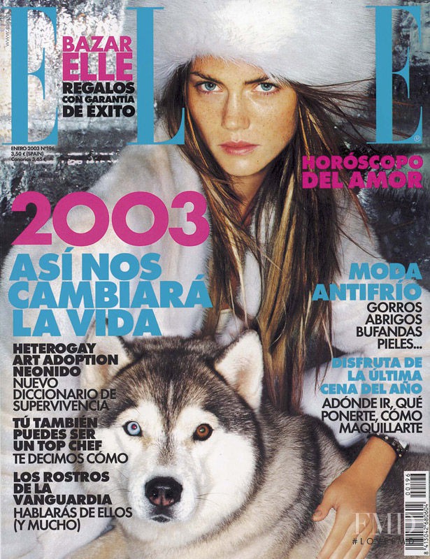 Mini Anden featured on the Elle Spain cover from January 2003
