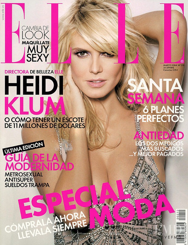 Heidi Klum featured on the Elle Spain cover from March 2004