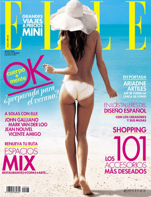 Ariadne Artiles featured on the Elle Spain cover from May 2005