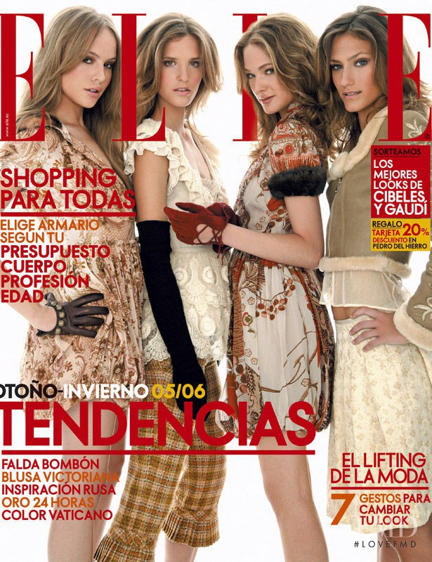 Clara Mas, Esmeralda Moya, Marta Español featured on the Elle Spain cover from September 2005