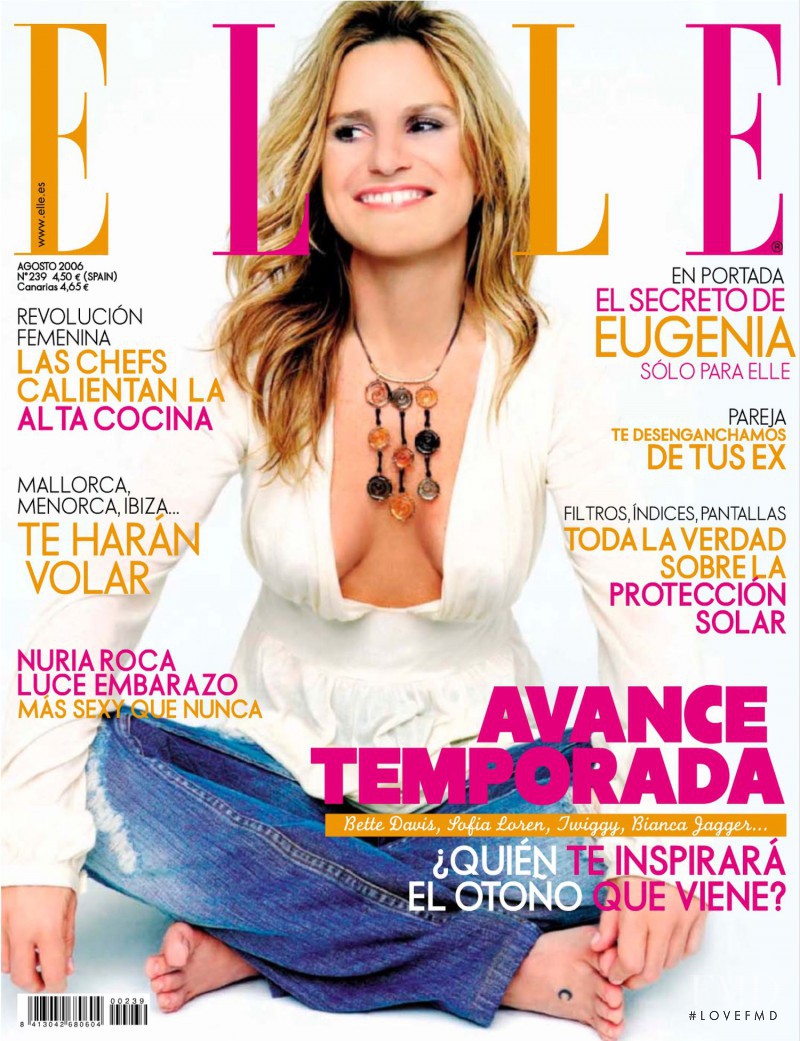 Eugenia Martínez de Irujo featured on the Elle Spain cover from August 2006