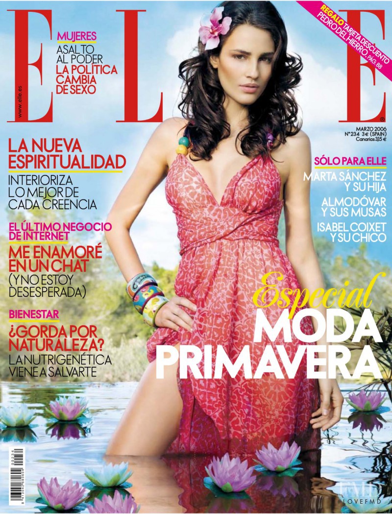 Fernanda Tavares featured on the Elle Spain cover from March 2006